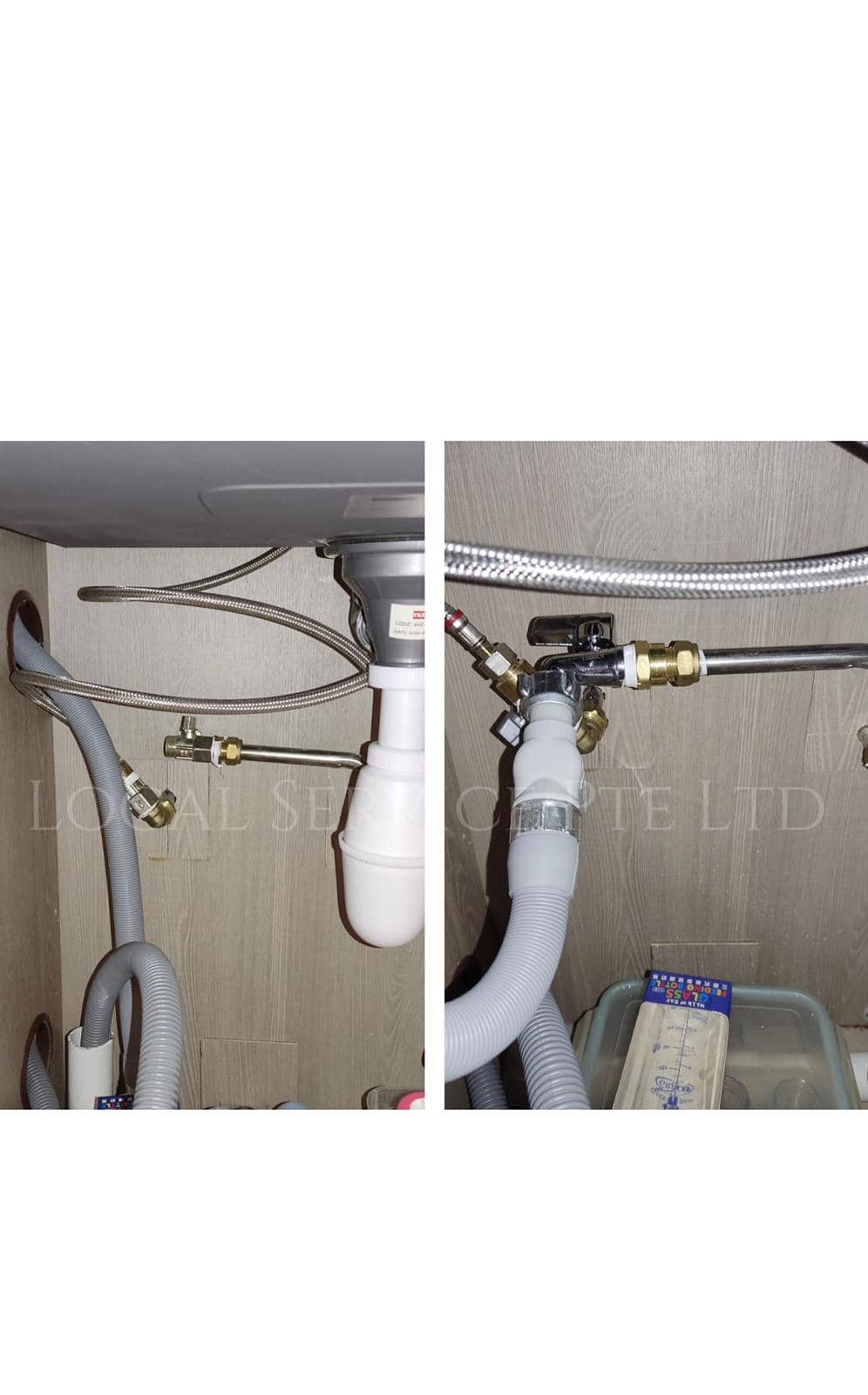 Install Water Tap To Connect Dish Washer And Outlet